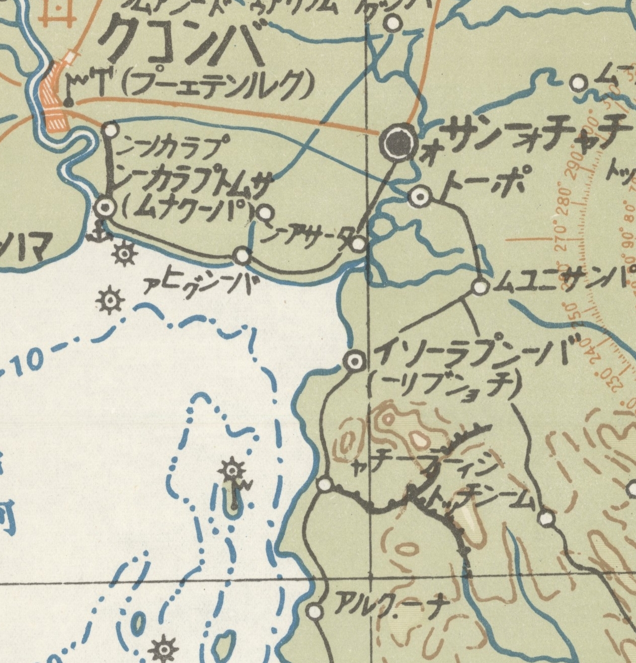 1944 製版 外邦図 1:100000 航空図 北沿赤道帯65号　バンコク-ラングーン